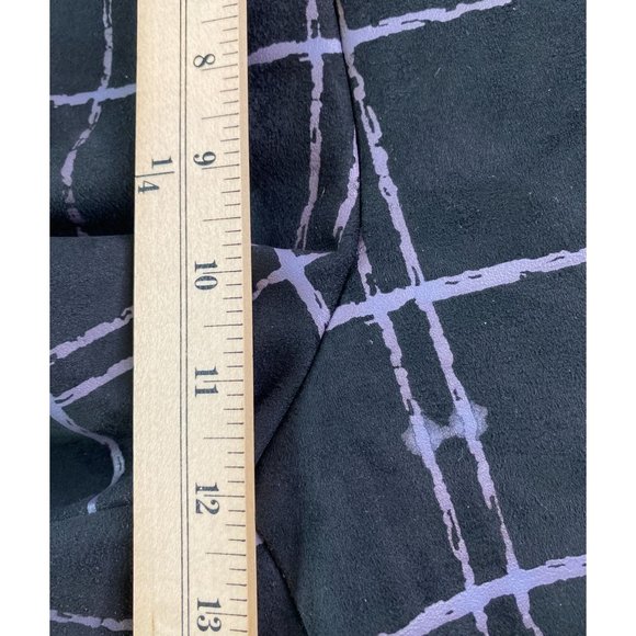 Women’s Faux Suede Black and Purple Windowpane Plaid Ankle Pants XL Stretch - Picture 8 of 9